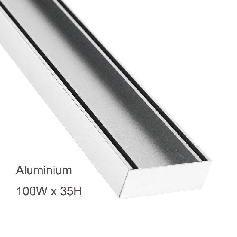 100x100x35mm Chrome Tile Insert Grate - MTO Marbles & Tiles Outlet