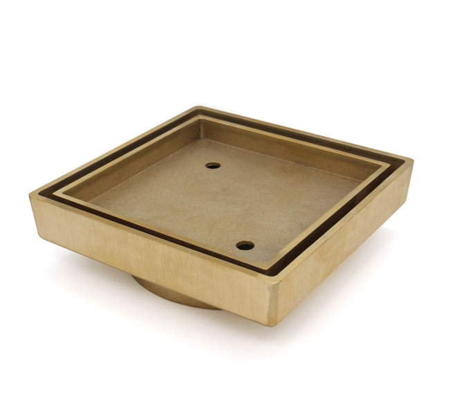 115x115x35mm Gold Tile Insert Drain - MTO Marbles & Tiles Outlet