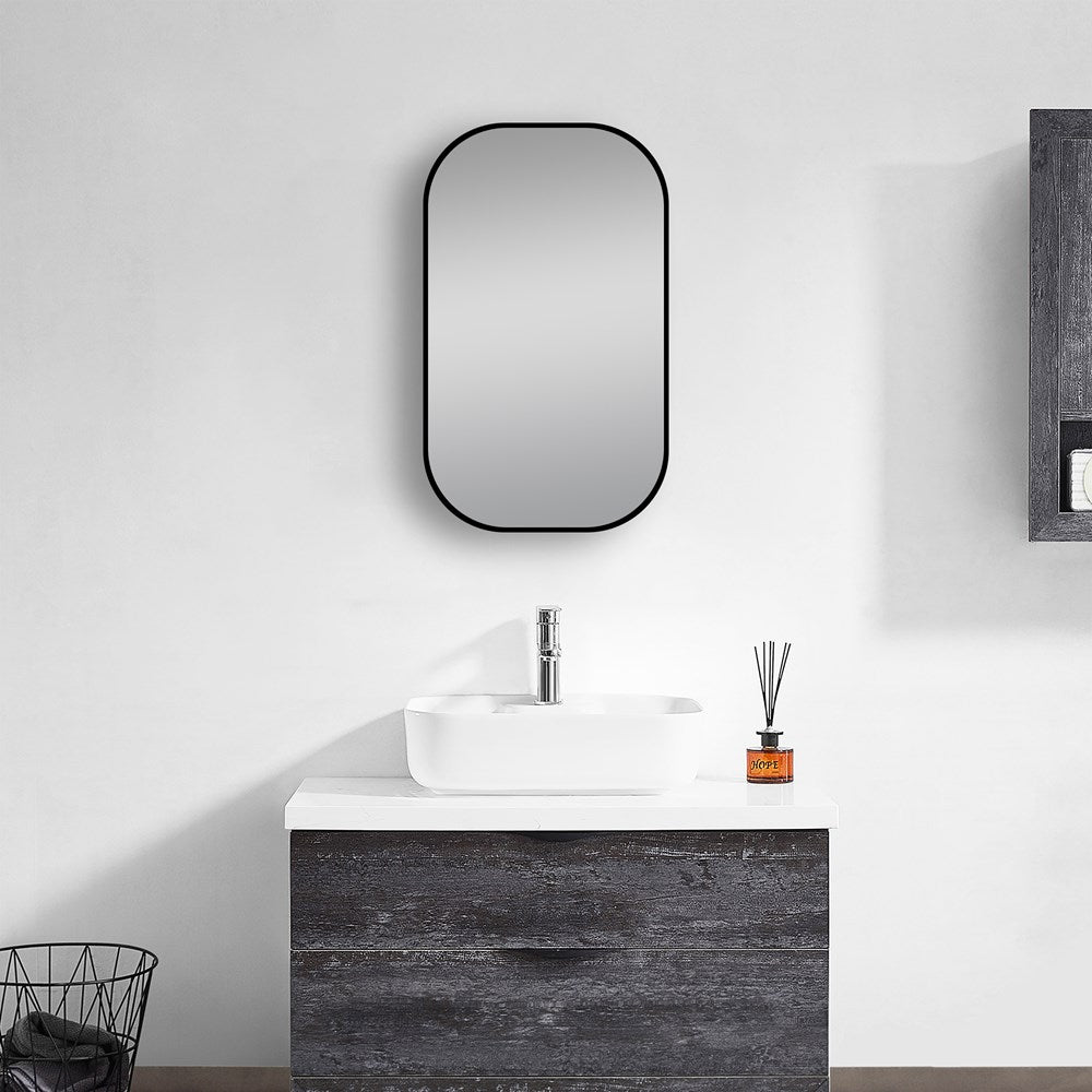 450x750mm Matte Black Framed Mirror - MTO Marbles & Tiles Outlet