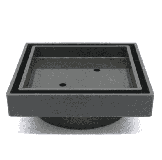 115x115x35mm Gunmetal Tile Insert Drain - MTO Marbles & Tiles Outlet