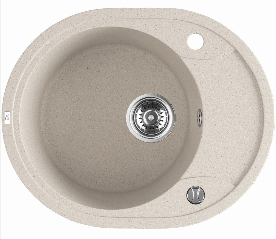 470x580x198mm Beige Granite Single Bowl Kitchen Sink - MTO Marbles & Tiles Outlet