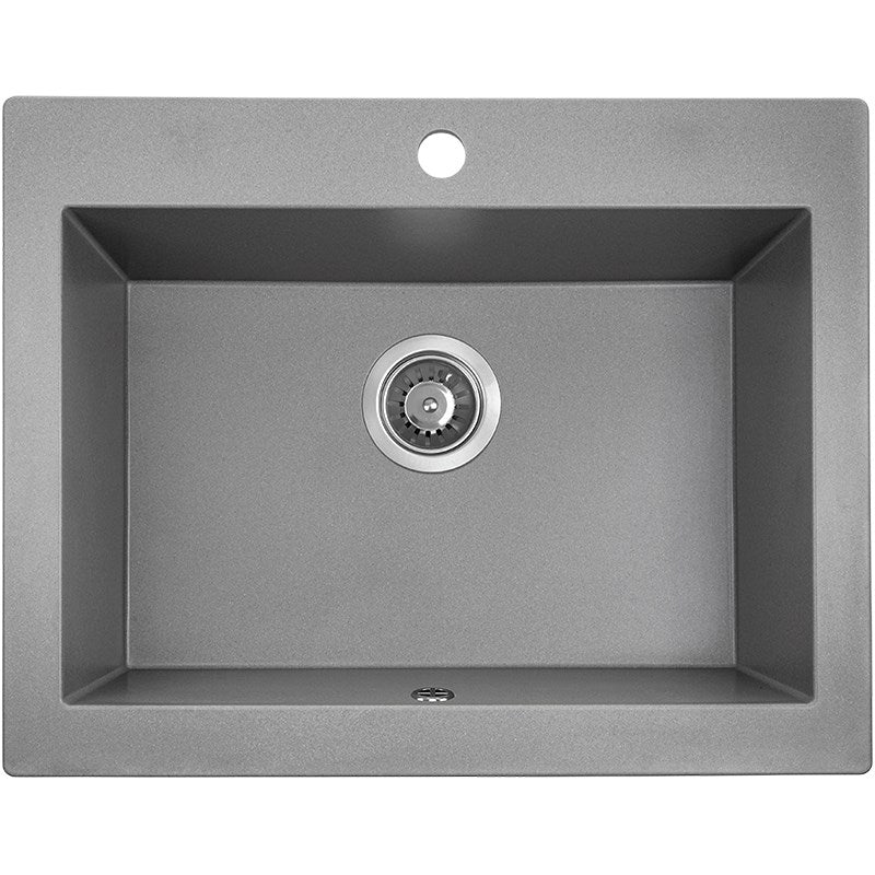 490x580x220mm Grey Granite Single Bowl Kitchen Sink - MTO Marbles & Tiles Outlet
