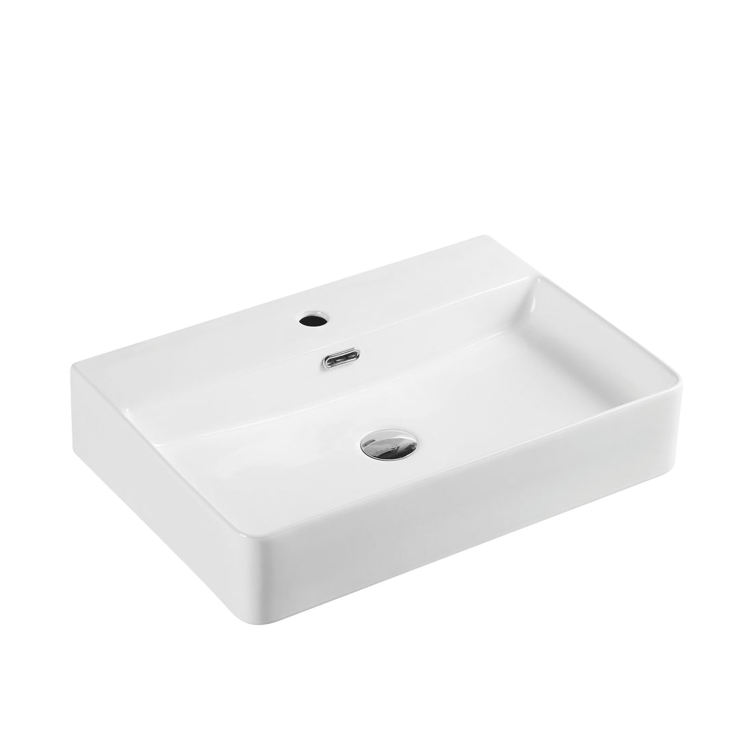 Marsay 59 Wall-Hung Rectangular Basin - Matt White - MTO Marbles & Tiles Outlet