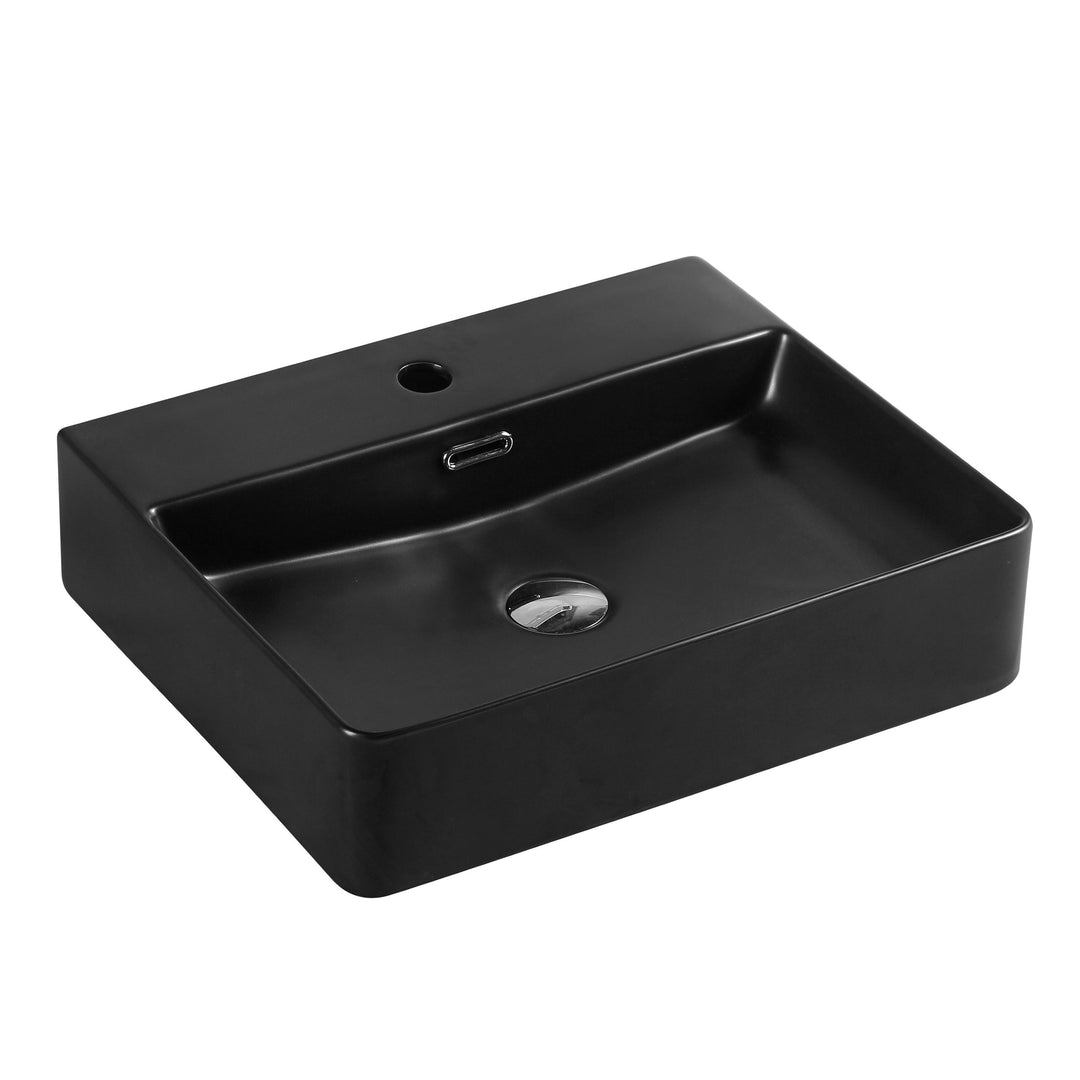 Marsay 73S Wall-Hung Rectangular Basin - Matt Black - MTO Marbles & Tiles Outlet