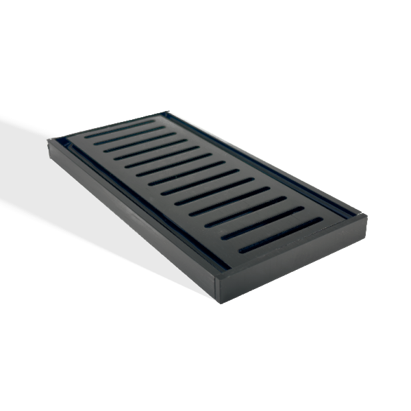 100x100x14mm Brushed Black Ezy Flow Floor Grate - MTO Marbles & Tiles Outlet