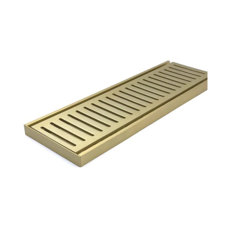 100x100x14mm Brushed Gold Ezy Flow Floor Grate - MTO Marbles & Tiles Outlet