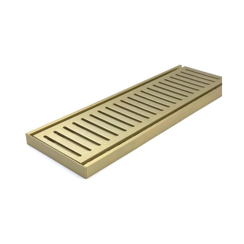 100x100x14mm Brushed Gold Ezy Flow Floor Grate - MTO Marbles & Tiles Outlet