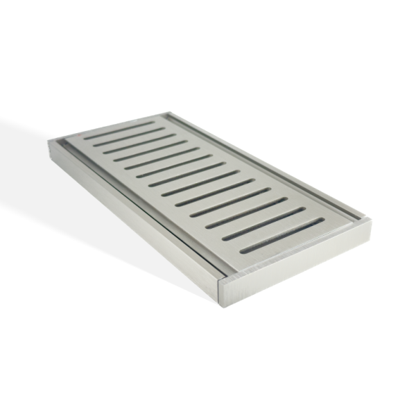 100x100x14mm Brushed Nickel Ezy Flow Floor Grate - MTO Marbles & Tiles Outlet