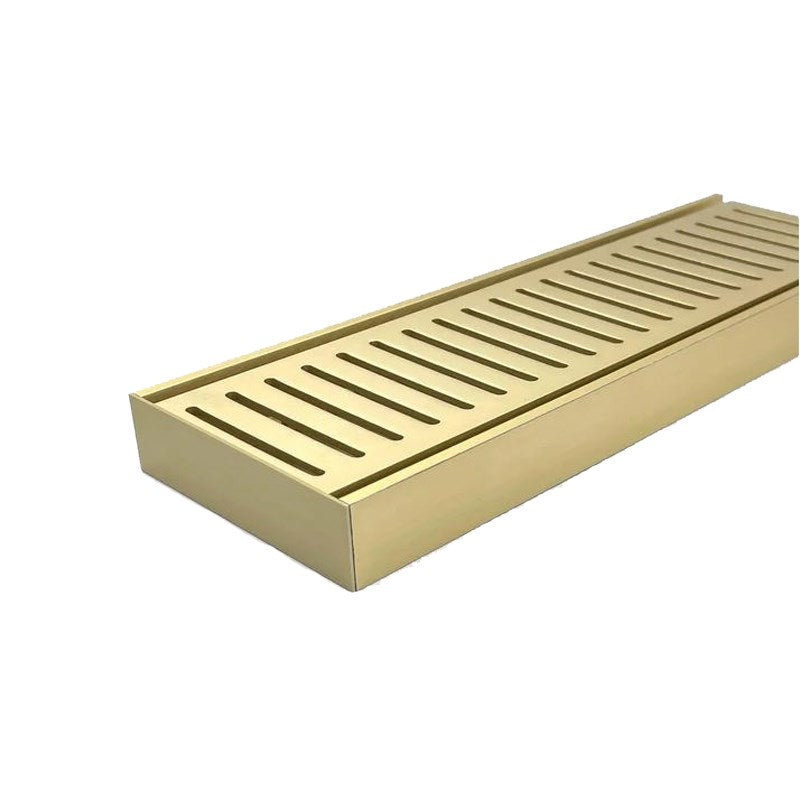 100x100x21mm Brushed Gold Ezy Flow Floor Grate - MTO Marbles & Tiles Outlet