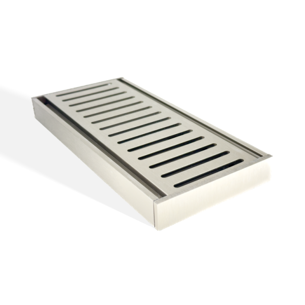 100x100x21mm Brushed Nickel Ezy Flow Floor Grate - MTO Marbles & Tiles Outlet