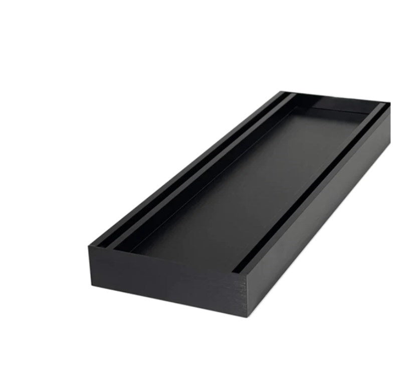 100x100x21mm Brushed Black Ezy Flow Tile Insert Grate - MTO Marbles & Tiles Outlet