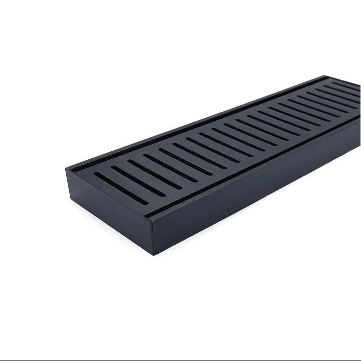 100x100x26mm Brushed Black Ezy Flow Floor Grate - MTO Marbles & Tiles Outlet