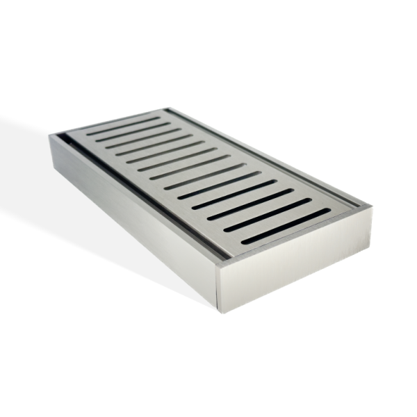 100x100x26mm Brushed Nickel Ezy Flow Floor Grate - MTO Marbles & Tiles Outlet
