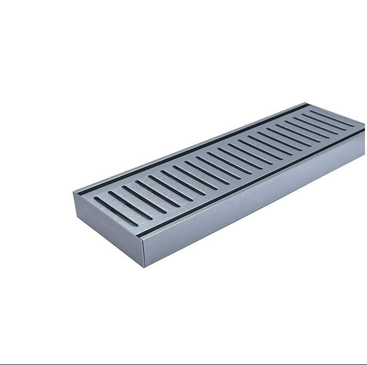 100x100x26mm Brushed Silver Ezy Flow Floor Grate - MTO Marbles & Tiles Outlet