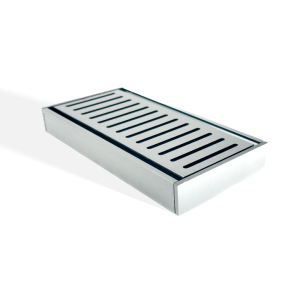 100x100x26mm Brushed Silver Ezy Flow Floor Grate - MTO Marbles & Tiles Outlet