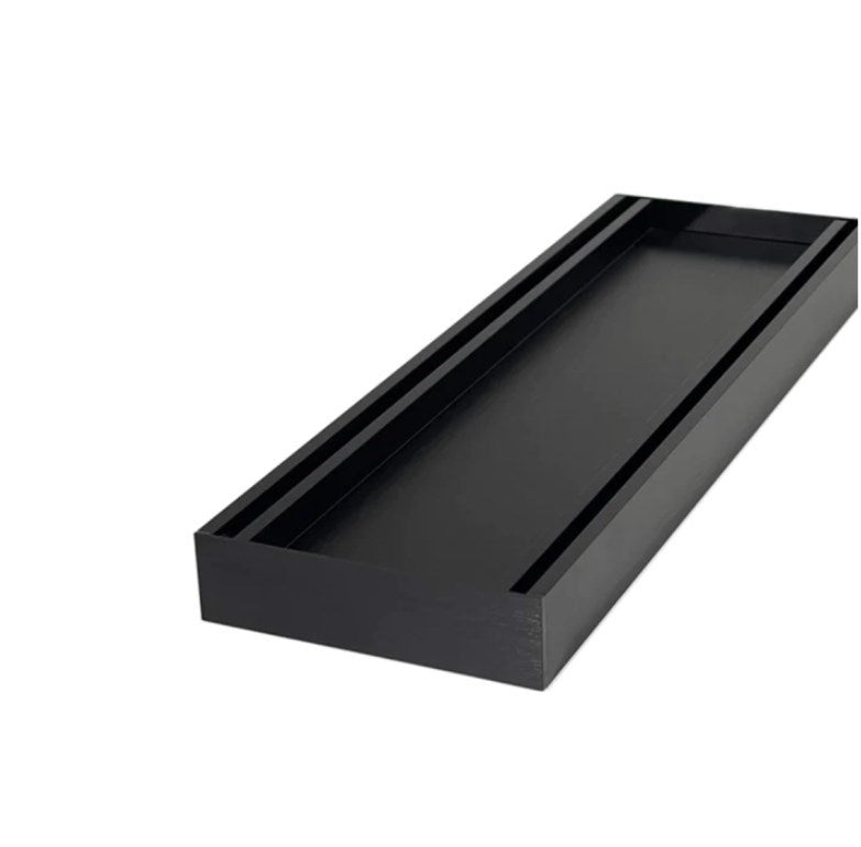 100x100x26mm Brushed Black Ezy Flow Tile Insert Grate - MTO Marbles & Tiles Outlet