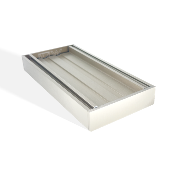 100x100x26mm Brushed Nickel Ezy Flow Tile Insert Grate - MTO Marbles & Tiles Outlet