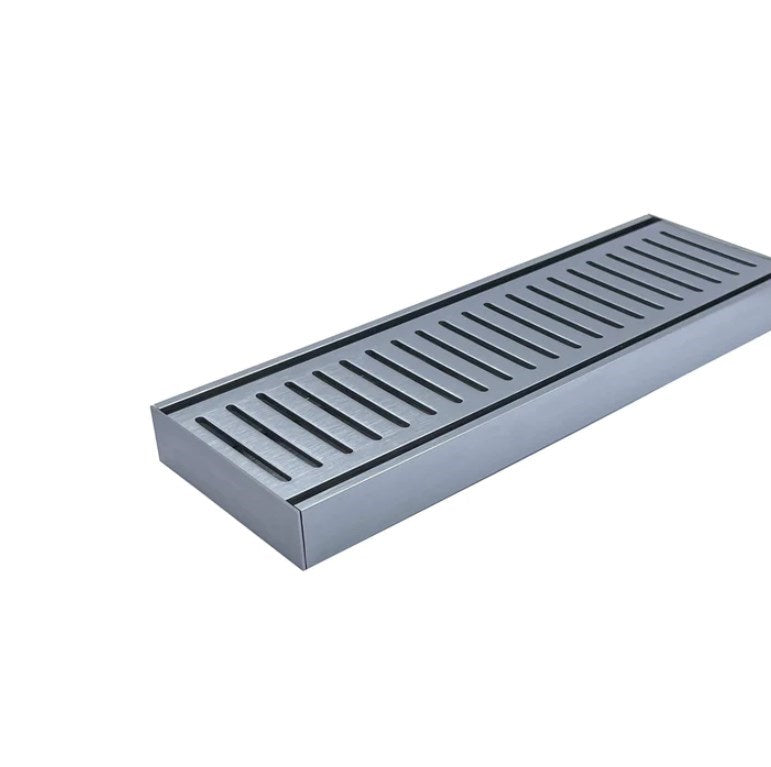 100x100x35mm Brushed Silver Ezy Flow Floor Grate - MTO Marbles & Tiles Outlet