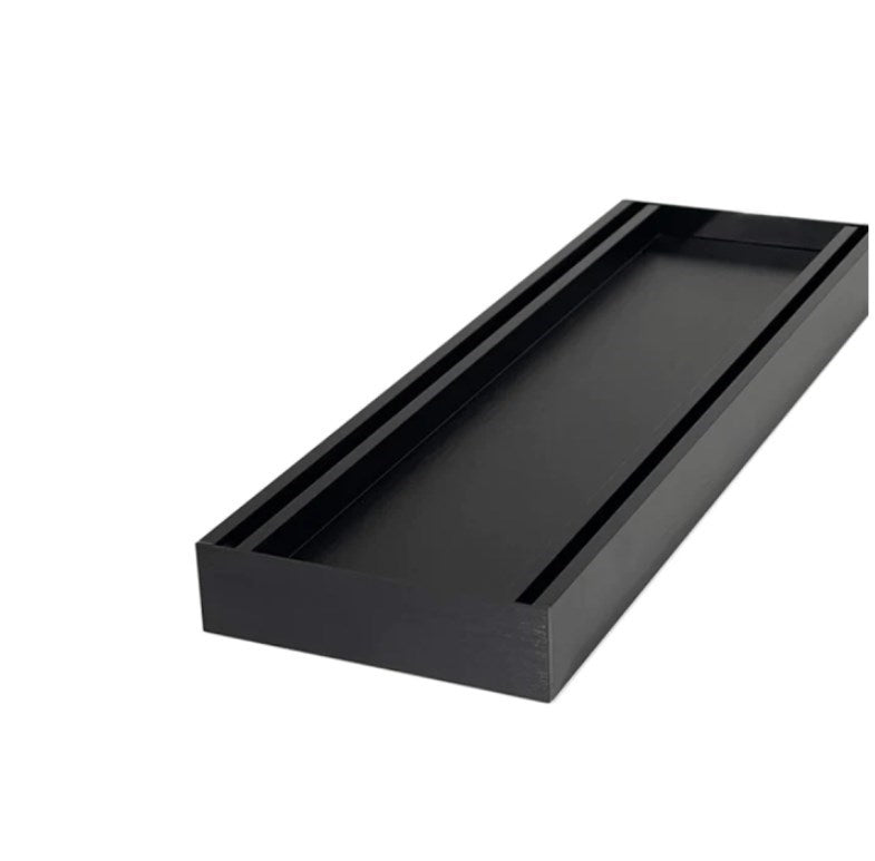 100x100x35mm Brushed Black Ezy Flow Tile Insert Grate - MTO Marbles & Tiles Outlet