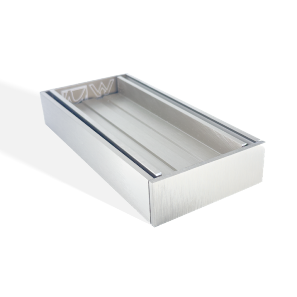 100x100x35mm Brushed Nickel Ezy Flow Tile Insert Grate - MTO Marbles & Tiles Outlet