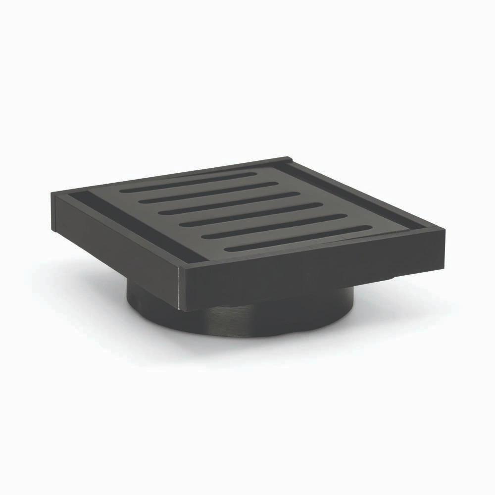 100*100*14mm Brushed Black Ezy Flow Guard Floor Waste - MTO Marbles & Tiles Outlet