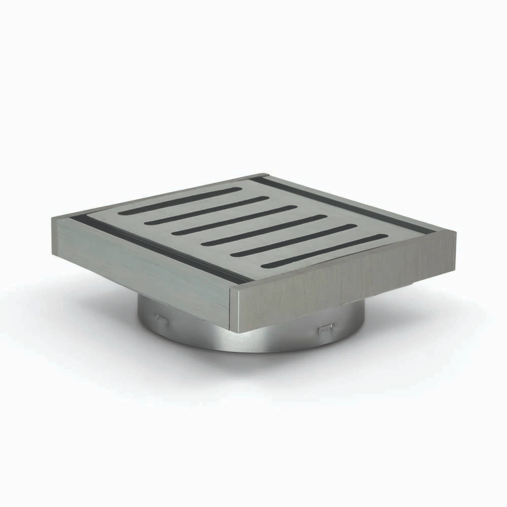 100*100*14mm Brushed Silver Ezy Flow Guard Floor Waste - MTO Marbles & Tiles Outlet