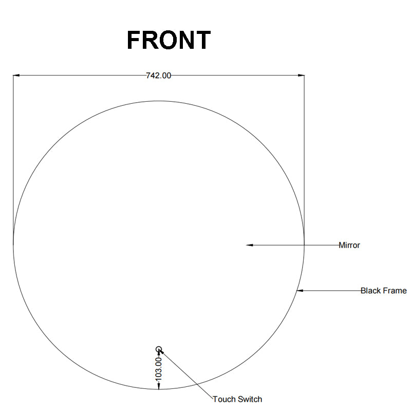 750mm Brushed Nickel Framed LED Mirror - MTO Marbles & Tiles Outlet