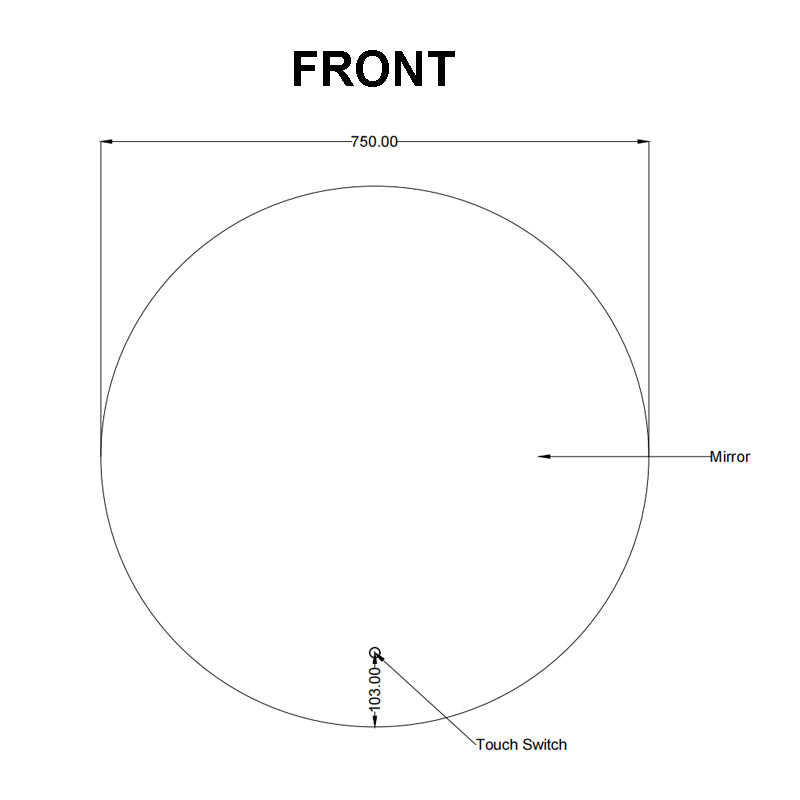 750mm LED Mirror - MTO Marbles & Tiles Outlet
