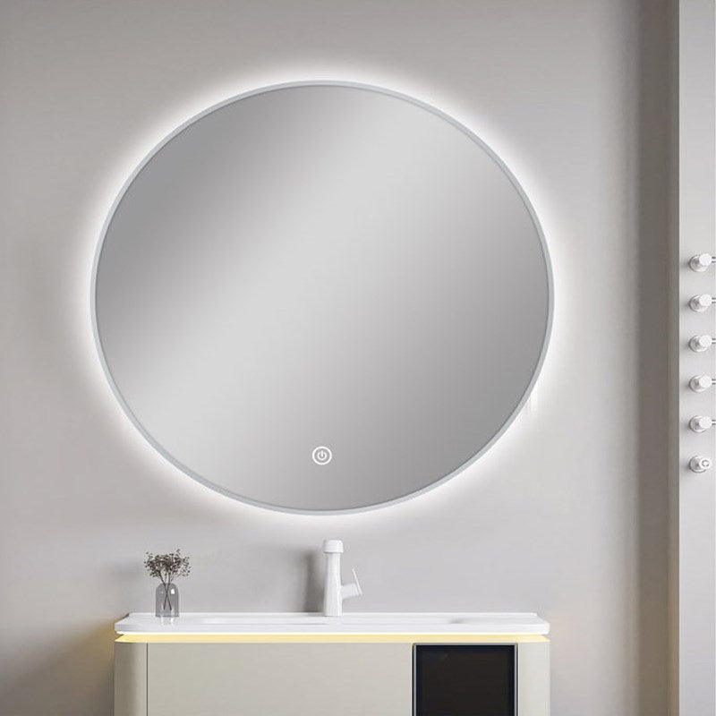 750mm Brushed Nickel Framed LED Mirror - MTO Marbles & Tiles Outlet