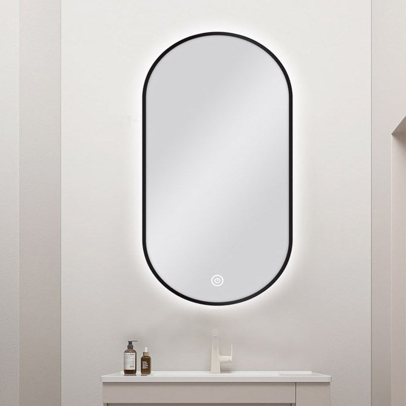 450x900mm Black Framed LED Mirror - MTO Marbles & Tiles Outlet