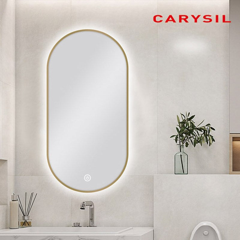 450x900mm Gold Framed LED Mirror - MTO Marbles & Tiles Outlet