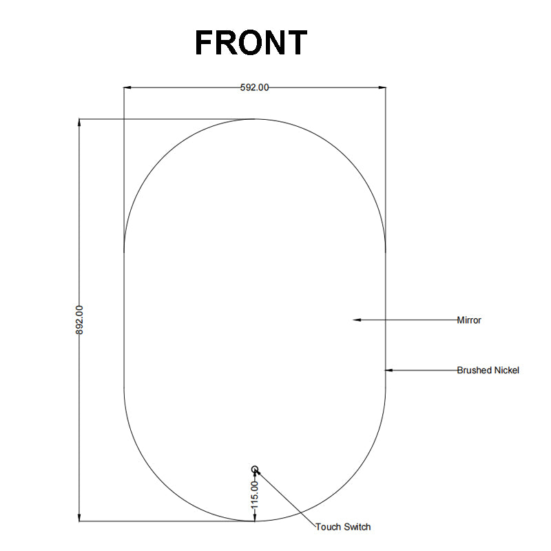 600x900mm Gunmetal Framed LED Mirror - MTO Marbles & Tiles Outlet