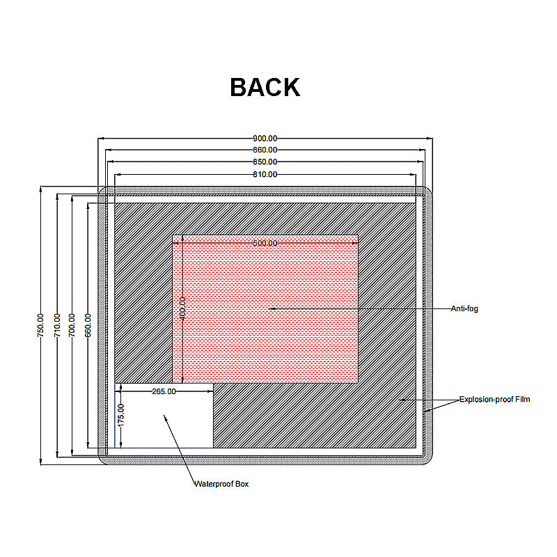 900x750mm LED Mirror - MTO Marbles & Tiles Outlet