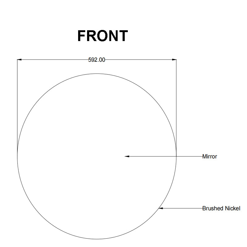 600mm Brushed Nickel Framed Mirror - MTO Marbles & Tiles Outlet