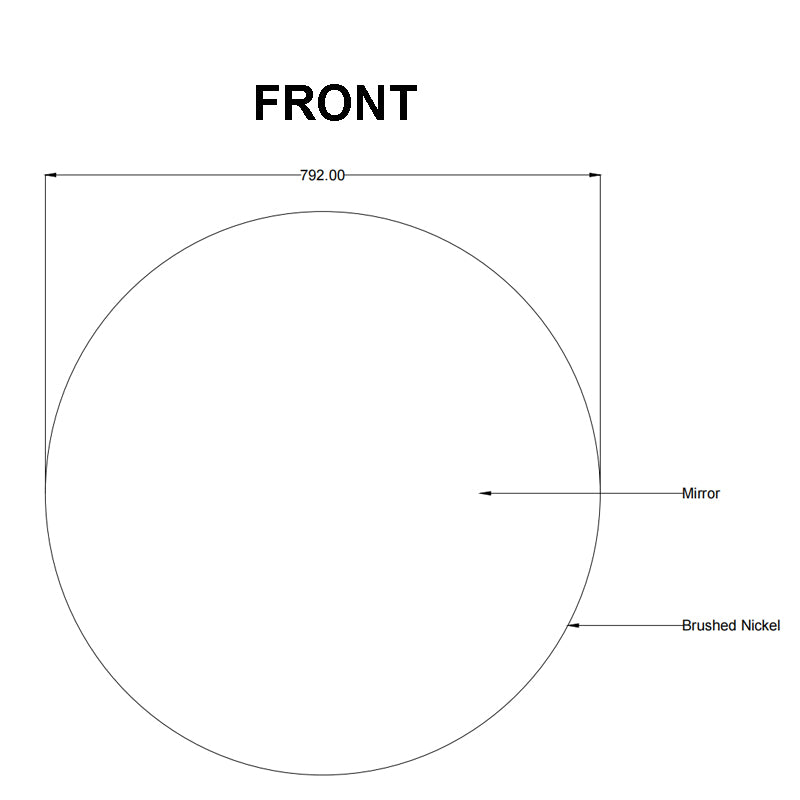 800mm Gold Framed Mirror - MTO Marbles & Tiles Outlet