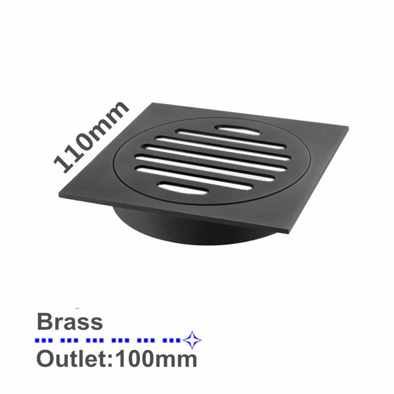 110x110mm Black Floor Drain - MTO Marbles & Tiles Outlet