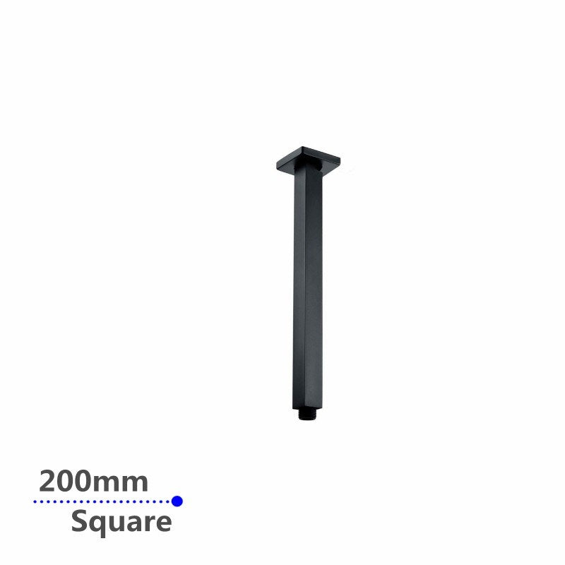 200mm Black Ceiling Shower Arm - MTO Marbles & Tiles Outlet