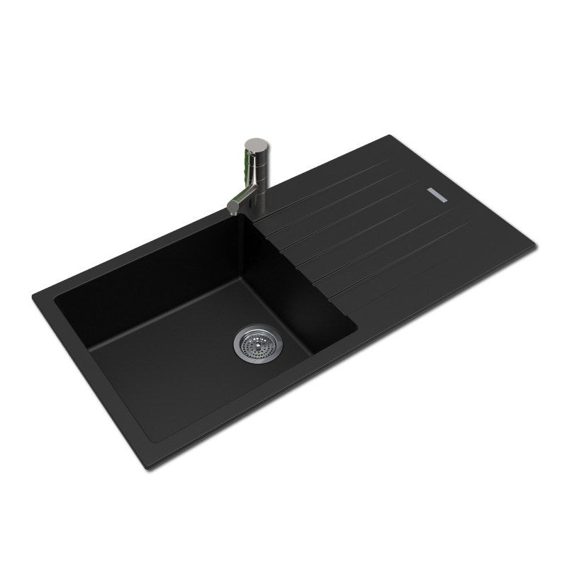 1000x500x200mm Black Arete Single Bowl Kitchen Sink - MTO Marbles & Tiles Outlet