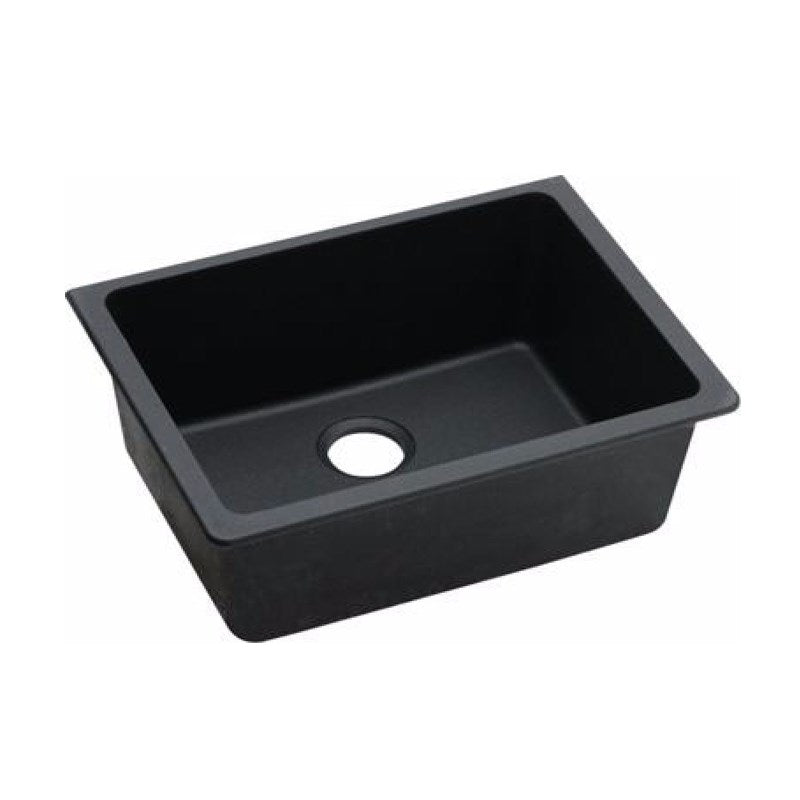 635x469x241mm Black Granite Single Bowl Kitchen Sink - MTO Marbles & Tiles Outlet