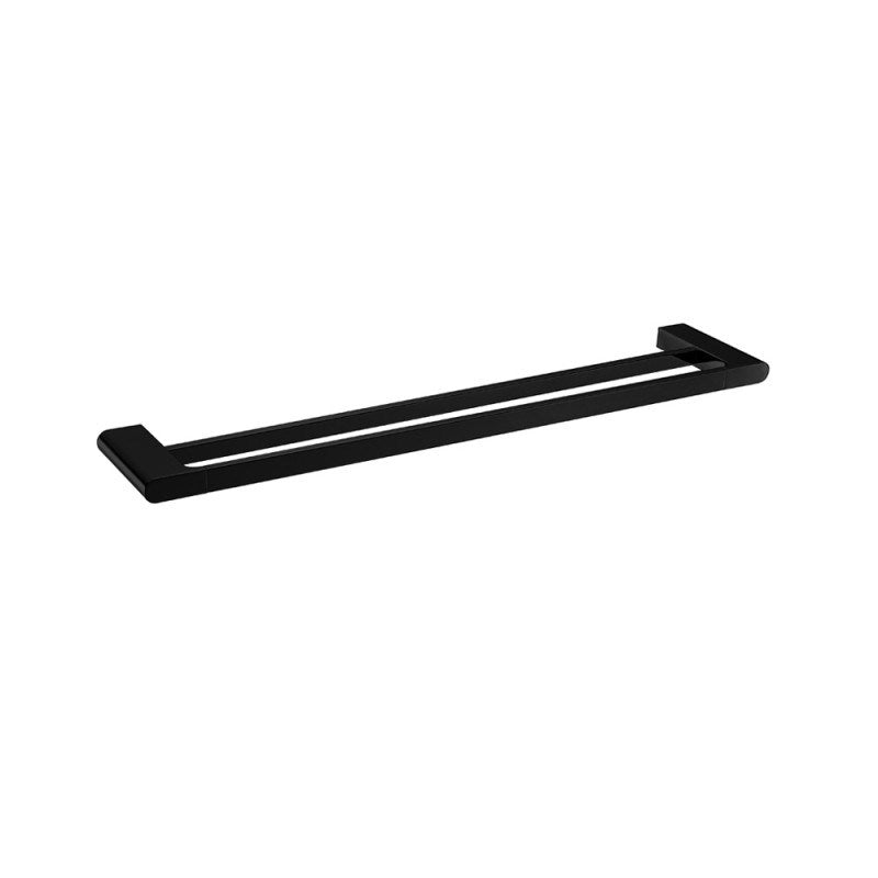 VOG - 600mm Black Double Towel Rail - MTO Marbles & Tiles Outlet