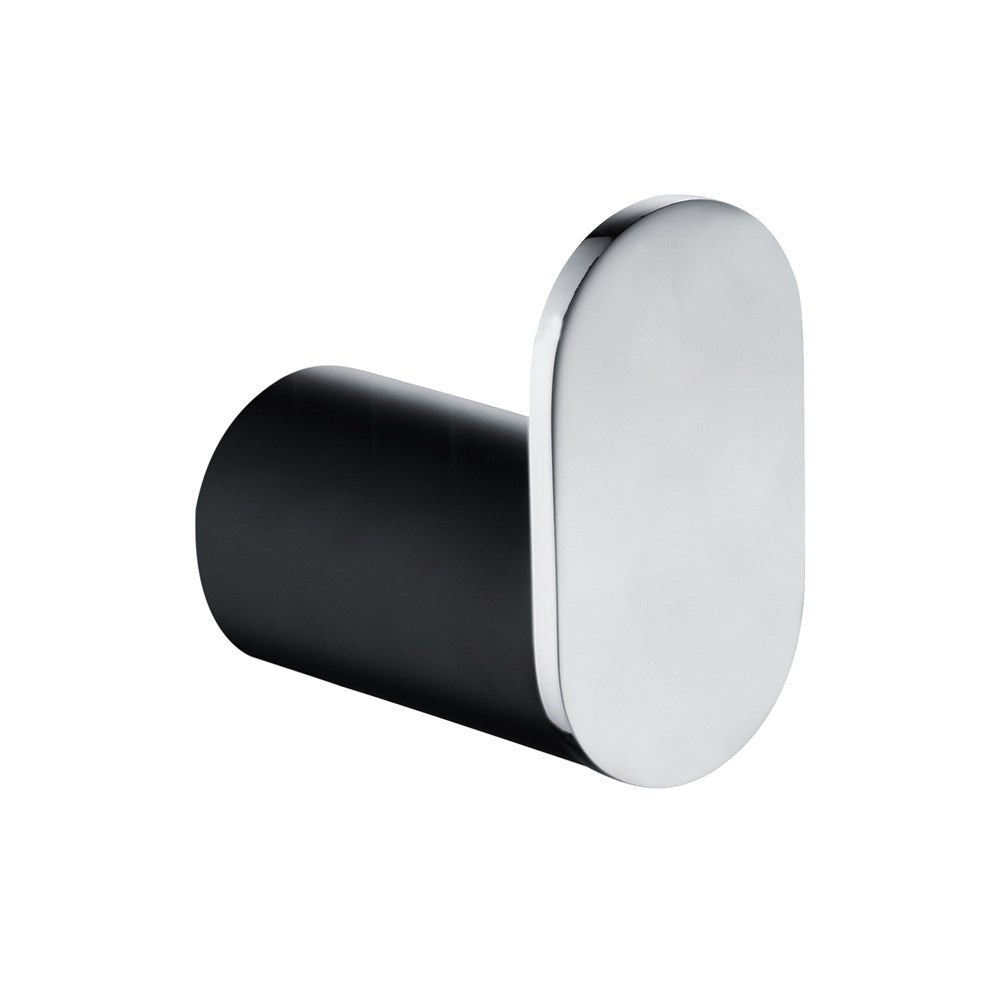 RUSHY - Black & Chrome Robe Hook - MTO Marbles & Tiles Outlet
