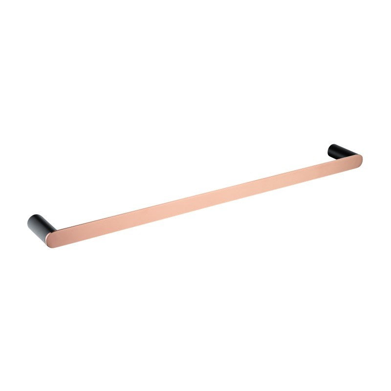 600mm Black & Rose Gold Single Towel Rail - MTO Marbles & Tiles Outlet