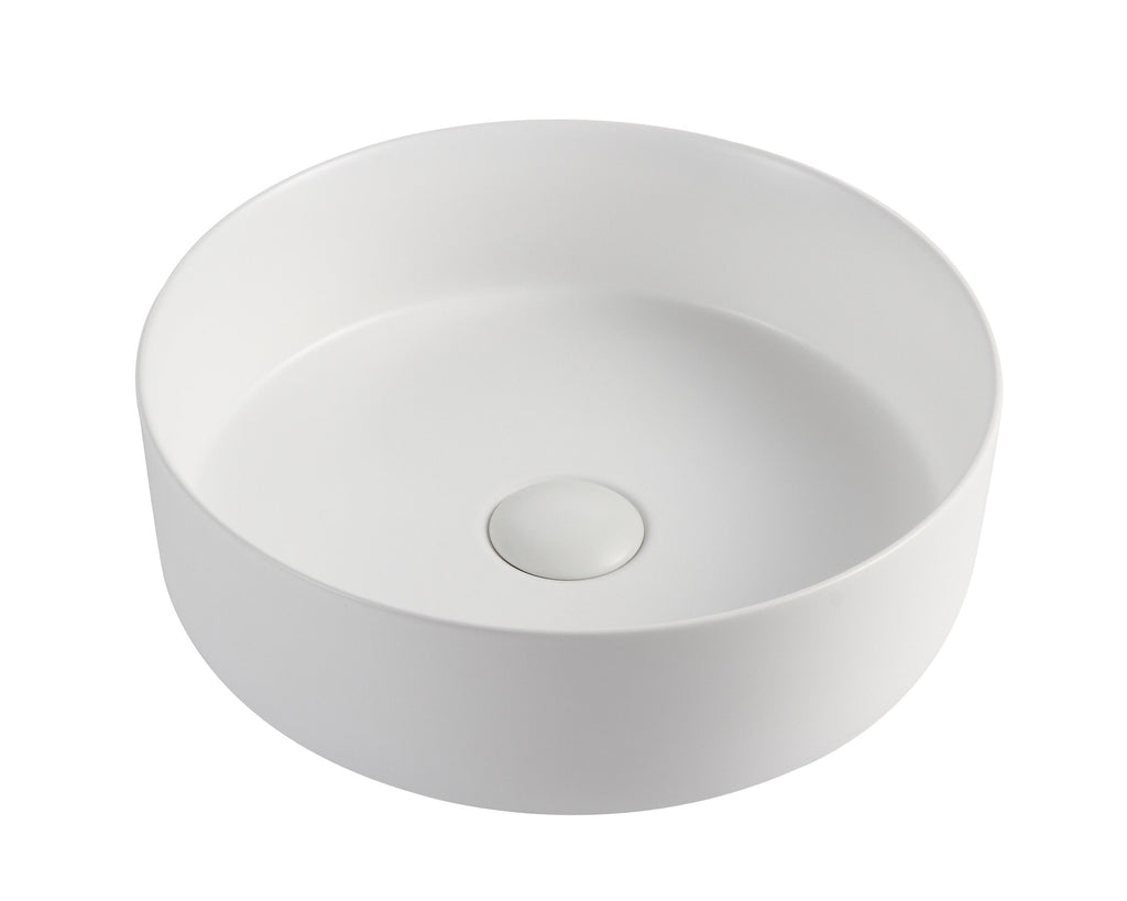 Sasso 30 Counter-top Round Basin - Matt White - MTO Marbles & Tiles Outlet