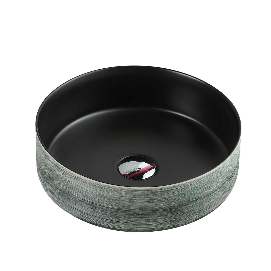Sasso 31 Counter-top Round Basin - Touchline Black - MTO Marbles & Tiles Outlet