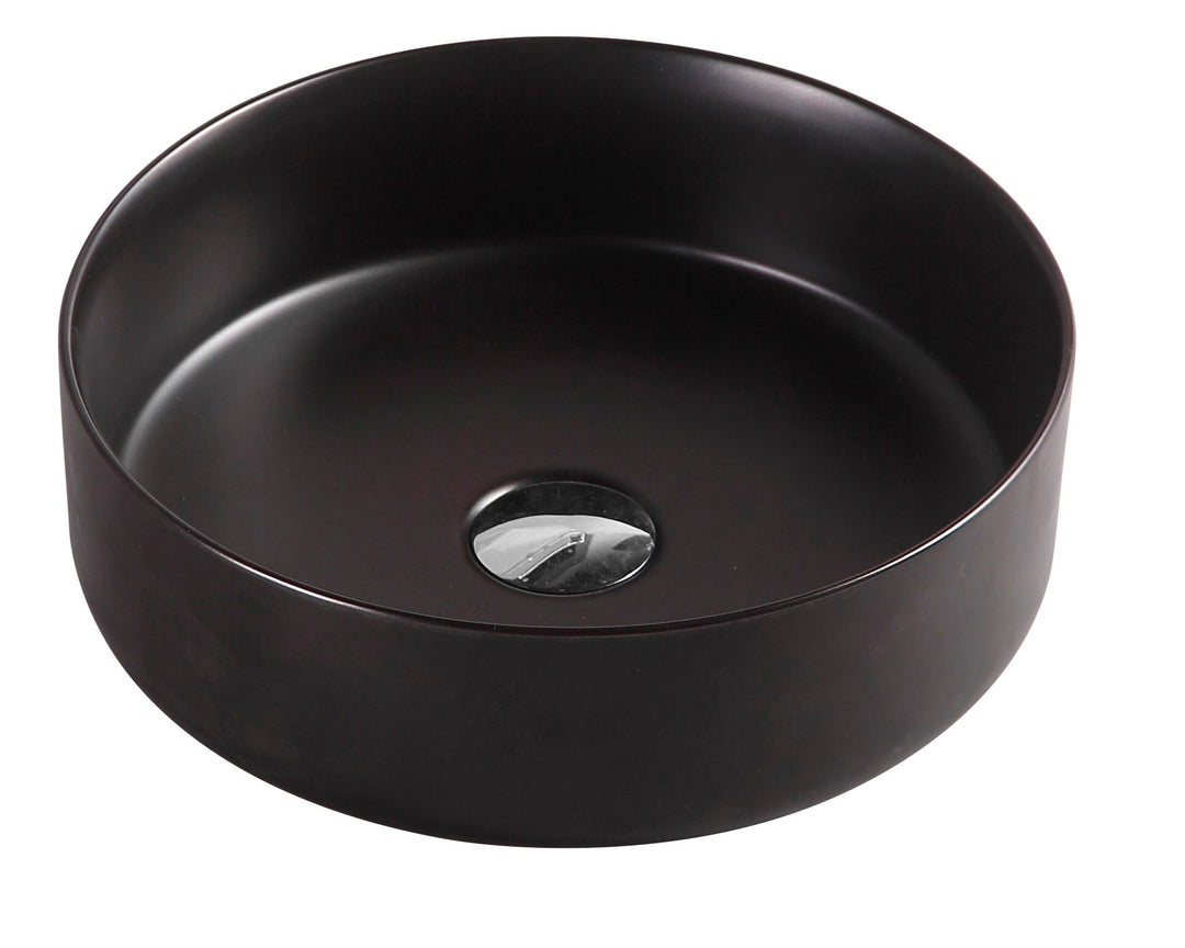 Sasso 34 Counter-top Round Basin - Matt Black - MTO Marbles & Tiles Outlet