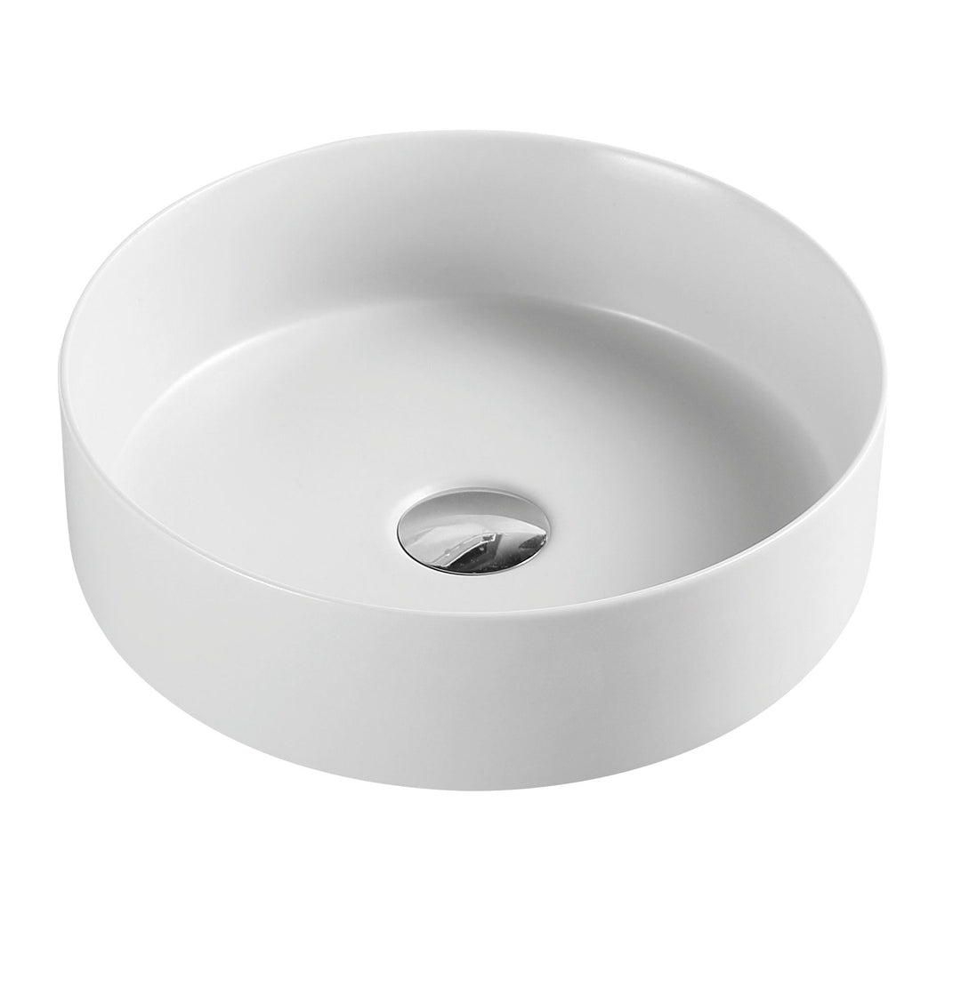 Sasso 34 Counter-top Round Basin - Matt White - MTO Marbles & Tiles Outlet