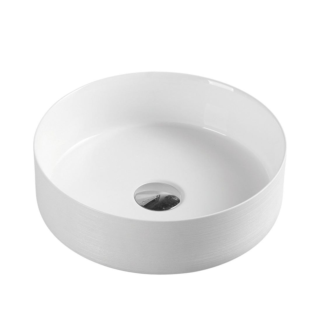 Sasso 34 Counter-top Round Basin - Touchline White - MTO Marbles & Tiles Outlet
