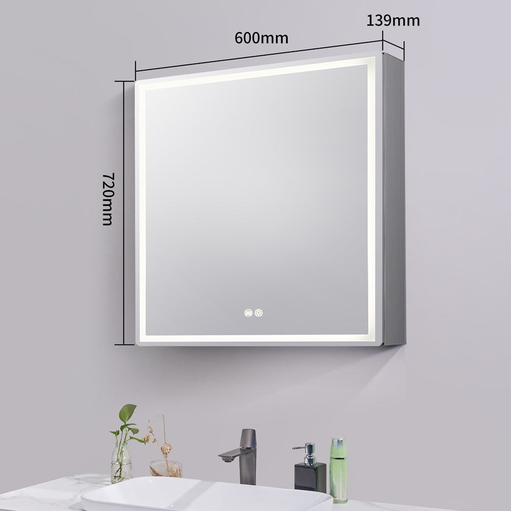 600x720x139mm LED Shaving Cabinet - MTO Marbles & Tiles Outlet