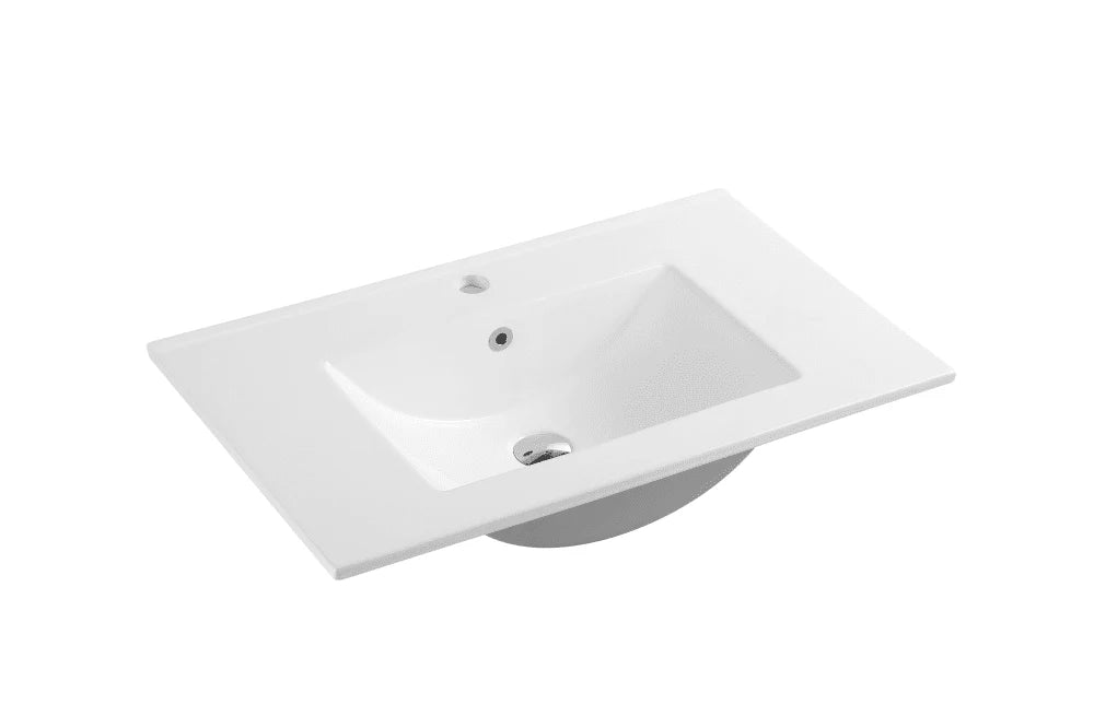 750mm Slim Ceramic Top Vanity Basin - MTO Marbles & Tiles Outlet