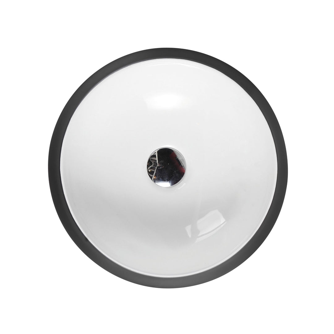 Trier 32 Counter-Top Round Basin - White with Gunmetal Finishing - MTO Marbles & Tiles Outlet